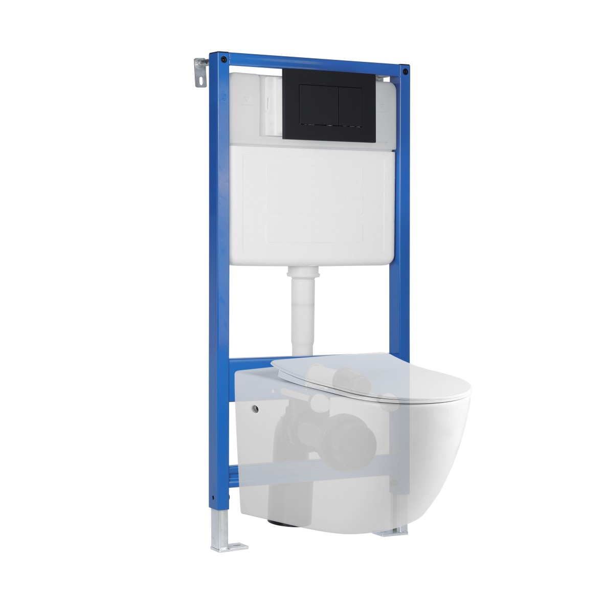 Concealed cistern with wall-hung toilet
