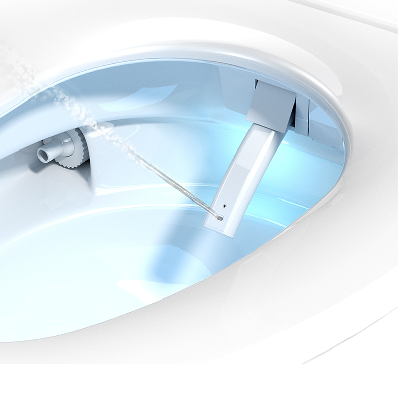  Smart toilet with Antibacterial curved spray rod