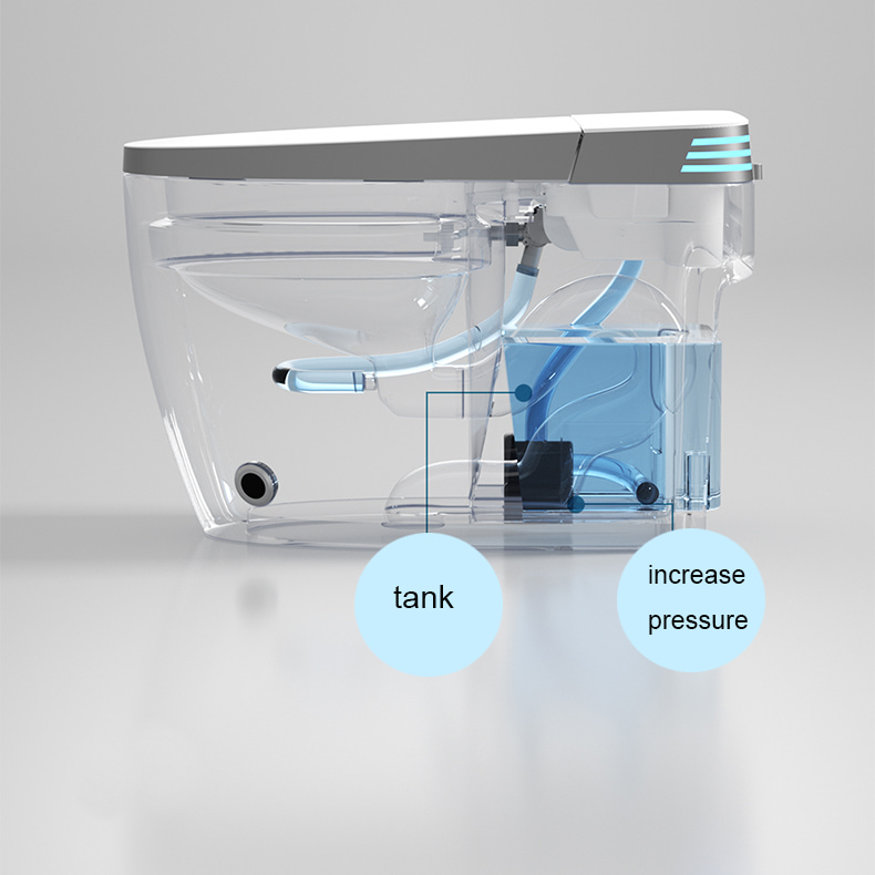 Smart toilet with built in water tank