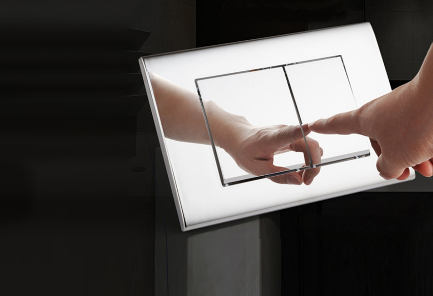 ABS plastic durable tank flush panel with spring concealed