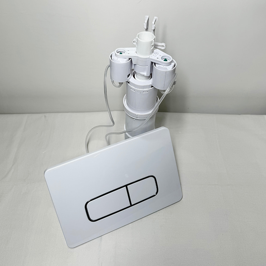 Pneumatic flush toilet panels for retrofit installations