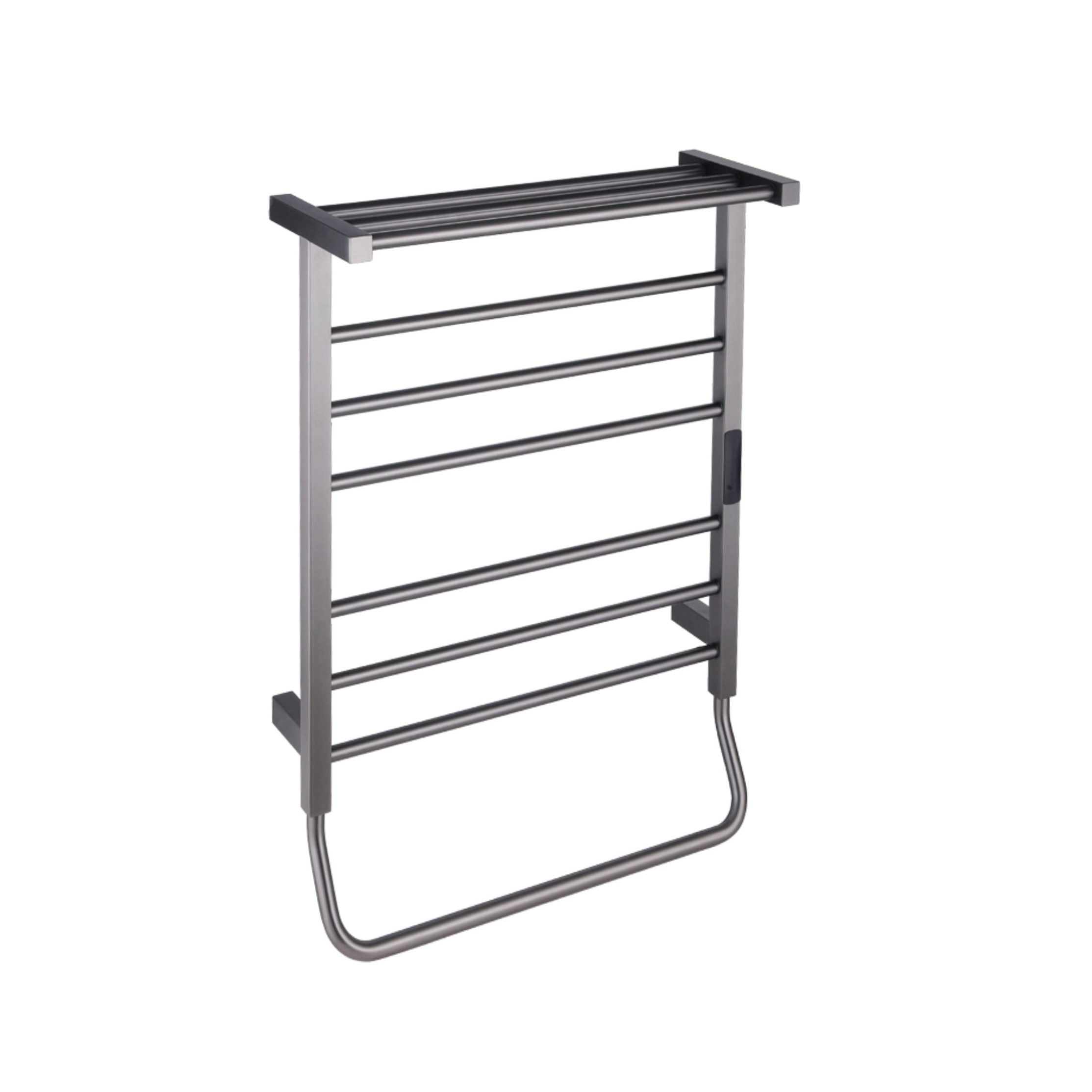 Gun Gray Storage Heated Towel Rack