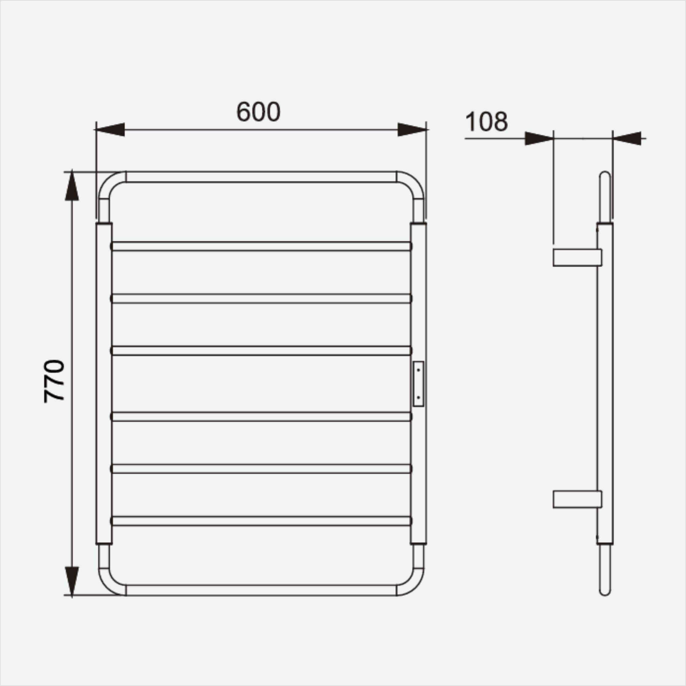 Space-saving electric towel warmer for small bathrooms