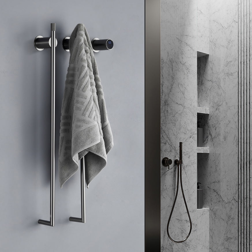 Freestanding heated towel stand