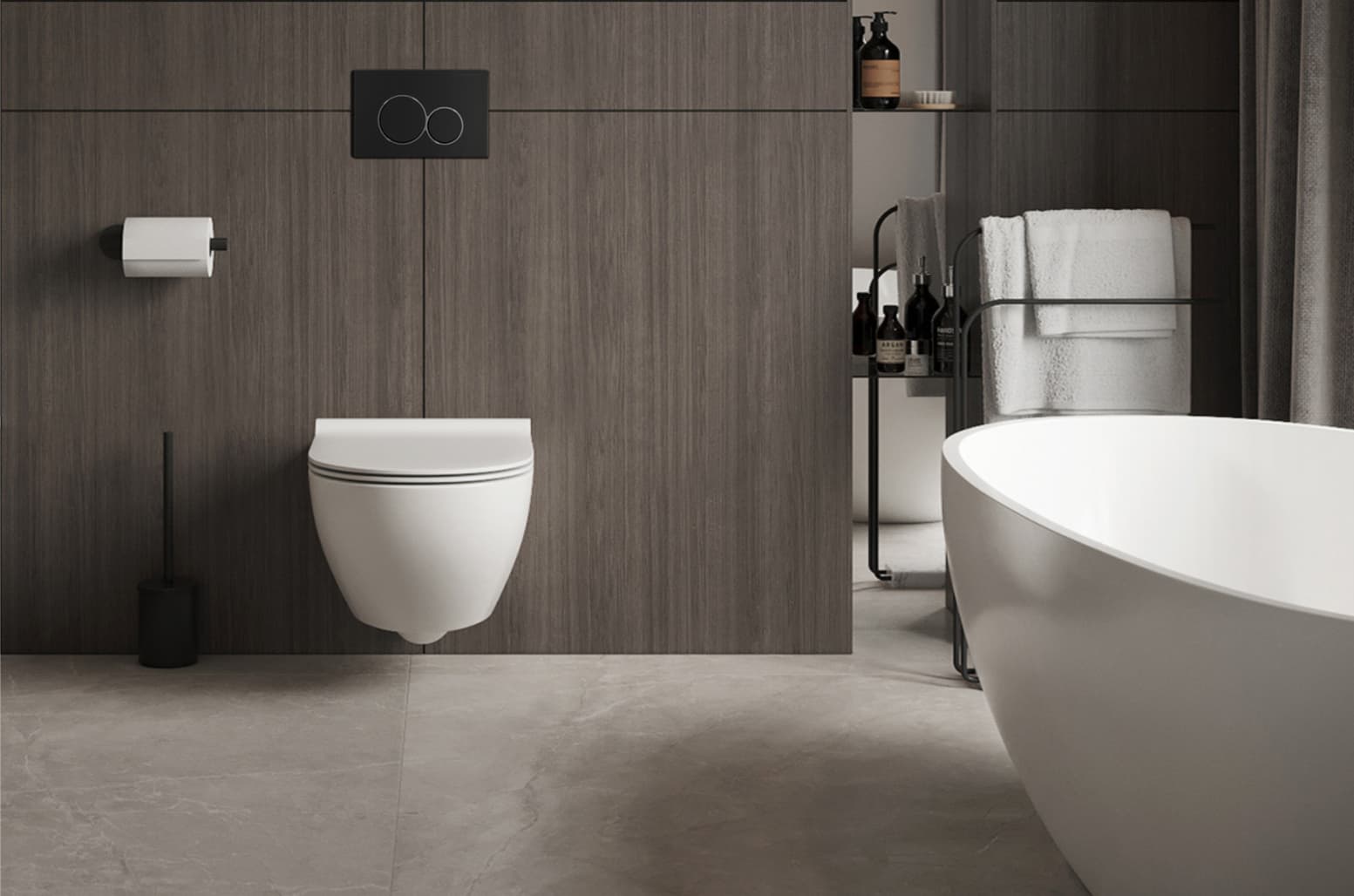 Modern Wall-Hung Toilet with Concealed Cistern Modern Wall-Hung Toilet with Concealed Cistern