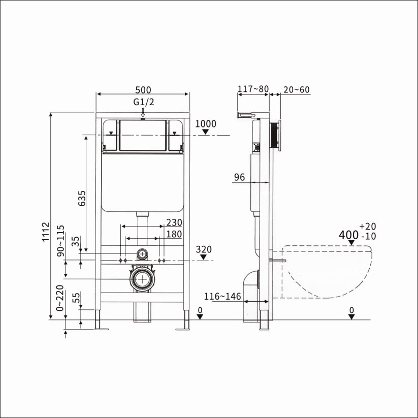 Cistern thickness can be customized